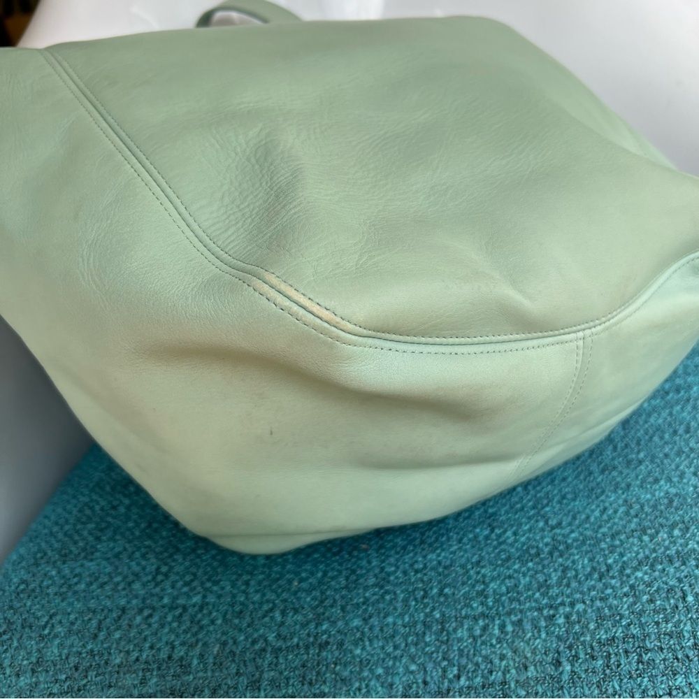 COACH Vintage XL Soho Duffle Tote Shoulder Bag 4082 Aqua Glovetanned Leather USA - Picture 10 of 16